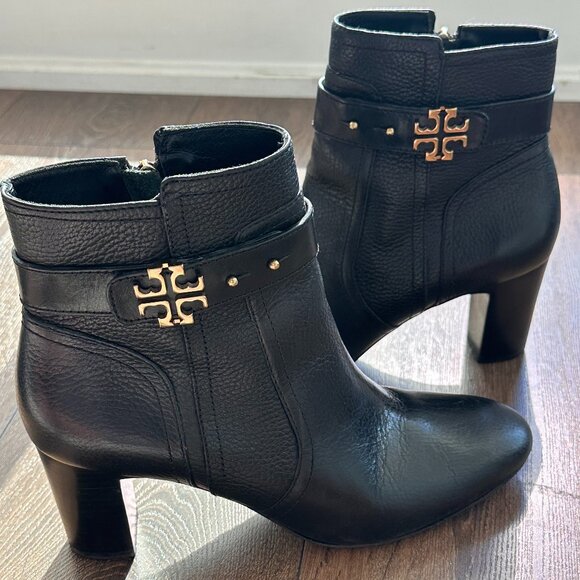Leather Tory Burch heeled booties - size 10.5 - Picture 1 of 3